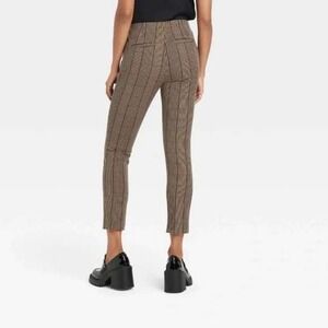 A New Day Women's Brown Black Striped Pleated Stretch Pants Size 8